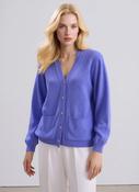 Lavender V-Neck Pocket Button Up Cardigan