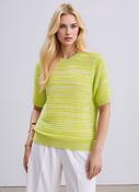 Lime Green Lightweight Knitted Short Sleeve Jumper image