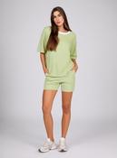 Lime Striped Co-Ord Shorts Set with Oversized Top image