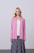 Pink Scallop Edge to Edge Open Cardigan