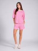 Pink Striped Co-Ord Shorts Set with Oversized Top image