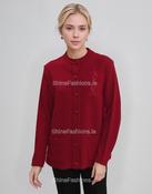 Red Round Neck Button Cardigan