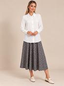 White Classic Long Sleeve Button-Up Blouse image