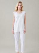 White Embroidered Sleeveless Top Soft Casual Summer Vest image