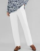 White Fully Elasticated Waist Straight Leg Trousers