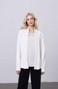 White Scallop Edge to Edge Open Cardigan