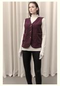 Wine Wool Blend Borg Button Waistcoat image