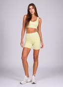 Yellow Two Piece Gym Set Sports Bra &amp; High Waist Shorts Co-Ord image