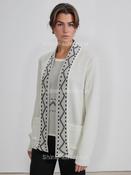 White Stitched Design Pattern Twinset Jumper