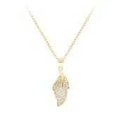 Ilano Italy Gold Leaf Pendant Necklace image