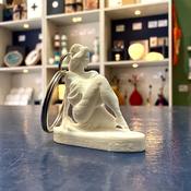 Lady on the rock keyring