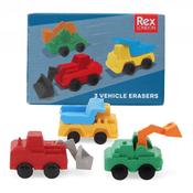 Set of 3 Erasers - Construction vehicles