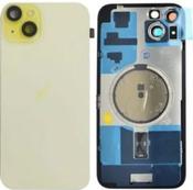 Premium, iPhone 15, Back Glass with Rear Camera Lens Cover + Fastening Piece + Wireless Charging and Back Cover Magnets + Flash Anti-Dust Mesh - Yellow - Gary’s Tech Hub image