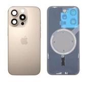 Premium, iPhone 16 Pro Max, Back Glass with Rear Camera Lens Cover + Fastening Piece + Wireless Charging and Back Cover Magnets + Flash Anti-Dust Mesh - Desert Titanium - Gary’s Tech Hub image