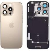 Premium, iPhone 16 Pro Max, Back Glass with Rear Camera Lens Cover + Fastening Piece + Wireless Charging and Back Cover Magnets + Flash Anti-Dust Mesh + NFC Wireless Charging Coil - Desert Titanium - Gary’s Tech Hub image
