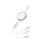 FONENG, X113, 1.1M 3-in-1 (3A) USB-A to USB-C, Lightning and Micro USB, Retractable Flat Cable - White - Gary’s Tech Hub image