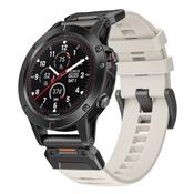 Garmin 22MM / 26MM 3rd Gen - 7th Gen, Stainless Steel / Rubber, Quick fit Watch Strap - Starlight - Gary’s Tech Hub