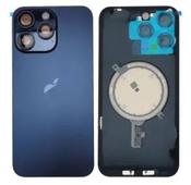 Premium, iPhone 15 Pro, Back Glass with Rear Camera Lens Cover + Fastening Piece + Wireless Charging and Back Cover Magnets + Flash Anti-Dust Mesh - Blue Titanium - Gary’s Tech Hub image