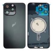 Premium, iPhone 15 Pro Max, Back Glass with Rear Camera Lens Cover + Fastening Piece + Wireless Charging and Back Cover Magnets + Flash Anti-Dust Mesh - Black Titanium - Gary’s Tech Hub image