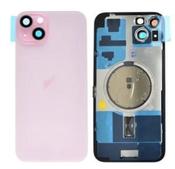 Premium, iPhone 15, Back Glass with Rear Camera Lens Cover + Fastening Piece + Wireless Charging and Back Cover Magnets + Flash Anti-Dust Mesh - Pink - Gary’s Tech Hub image