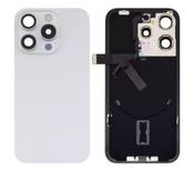 Premium, iPhone 15 Pro, Back Glass with Rear Camera Lens Cover + Fastening Piece + Flashlight + Wireless Charging and Back Cover Magnets + Flash Anti-Dust Mesh + NFC Wireless Charging Coil - White Titanium - Gary’s Tech Hub image