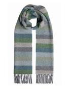 Foxford Grey Fringe Multi-Stripe Lambswool Scarf image