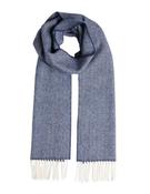 Foxford Dark Blue Herringbone Lambswool Scarf image