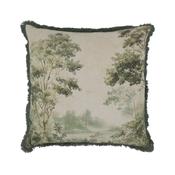 Aix Pillowcase with Fringes and Forest Print image