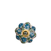 Furniture Knob Blue, Cream &amp; White image