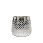 Chic Antique Hurricane With Grindings Glass Large