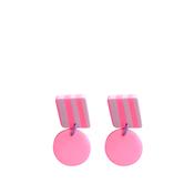 Studio Canty Lollipop Neon Pink &amp; Rose Earrings