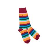 Swole Panda Mens Socks Multi Fine Striped image