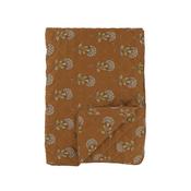 Quilted Throw with Flowers Pattern Terracotta image