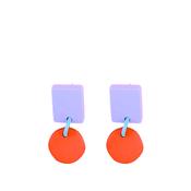 Studio Canty Confetti Lilac and Orange-red Earrings