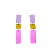 Studio Canty Level Hot Pink Mustard &amp; Rose Earrings image