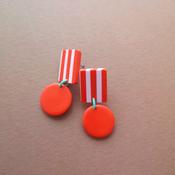 Studio Canty Lollipop Orange Red &amp; Rose Earrings image