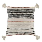 Aix Terrecotta Black Cushion Cover w/Tassels