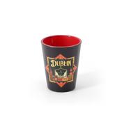 VINTAGE DUBLIN RED &amp; BLACK SHOT GLASS