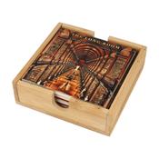 Trinity College Dublin Library 4pk Ceramic Coasters Brown image