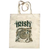 Book of Kells Natural Irish Shopper Bag White &amp; Green image