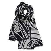 Book of Kells Celtic Reversible Scarf Grey/Black image