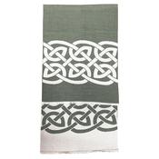Celtic Knot Reversible Scarf - Thyme Green &amp; Grey image