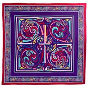Celtic Elegance  Large Square Scarf - Purple &amp; Red image