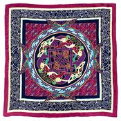 Celtic Elegance  Silk Scarf - Burgundy &amp; Navy image
