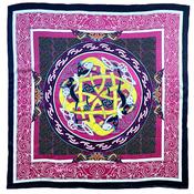 Celtic Elegance Silk Scarf -  Cerise Pink &amp; Lime image