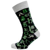 Book Of Kells Celtic Alphabet Men's Sock Black &amp; Green image