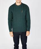 Honeycomb Stitch Blasket Aran Sweater - XS / Evergreen image
