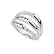 Sterling Silver Long Room Inspired Crystal Set Ring - 9 image