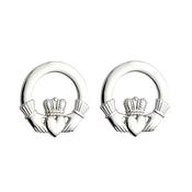Silver Large Claddagh Stud Earrings image