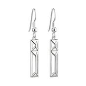 Trinity College Dublin Sterling Silver Drop Earrings Rectangle Door image